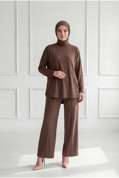 MİHRA STORE Κοστούμι παντελονιού Zennur με ραφές και σκισίματα στα πλαϊνά - M...