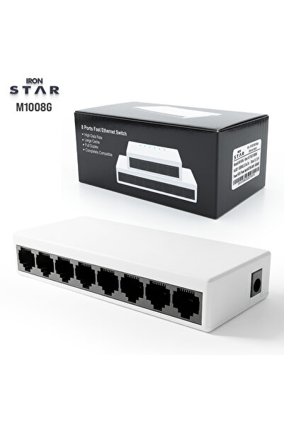 IRONSTAR 8 PORT GİGABİT 10/100/1000 SWİTCH / 8'Lİ İNTERNET ÇOĞALTICI / ''FULL...