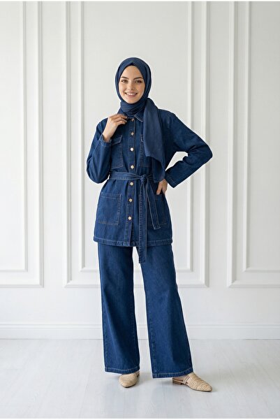 MİHRA STORE Sezin 4 τσέπες Παντελόνι Τζιν Σετ-ML2123 Χρώμα Τζιν