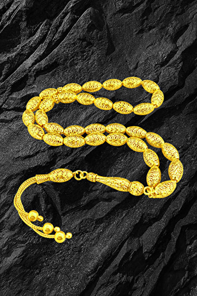 Duende Silver 14 Ayar Altın Kaplama Tesbih - Lüks Erkek Tesbih - Tesbih Hediy...