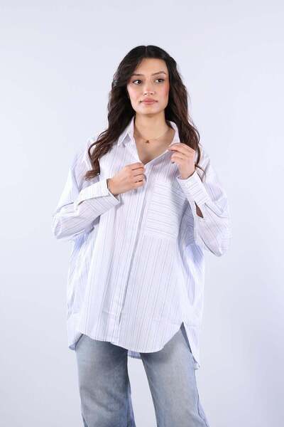 Mckanzie 5512 Thin Thick Line Single Pocket Hidden Button Shirt