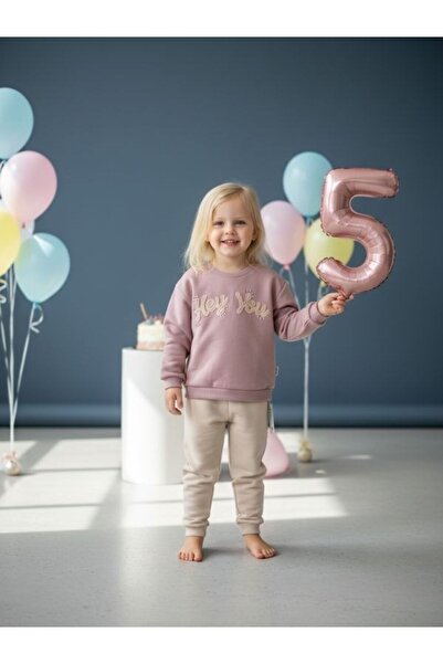 Zekids Κορίτσι Παιδί Hey You Written Rose Gold Φόρμα