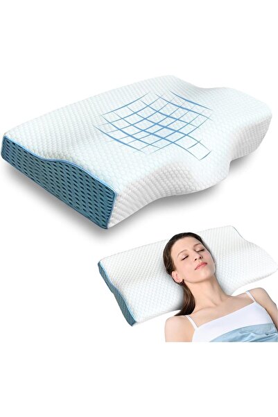 Arabest وسادة كونتور، دعامة رقبة من إسفنج الذاكرة قابل للتنفس لمن ينامون على ...