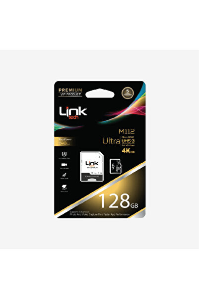 Linktceh Link Tech M112 Premium 90Mb/S Micro Sd Ultra 128 Gb Memory Card 4K H...