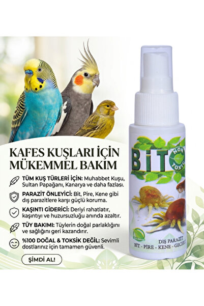 Force Bitox YENİ 100 ML! Bit Pire Deri Ve Tüy Bakım için Yeni Nesil Sprey Muhabbet Kuşu Kanarya Papağan