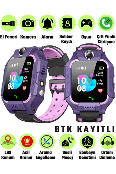 SONREİR Watch Kameralı Gps Takipli Akıllı Çocuk Saati Sım Kartlı Ortam Dinlem...