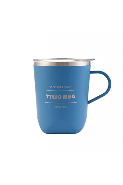 Tyeso Cubic Mug Vakumlu Paslanmaz Çelik Termal Kapaklı 300ML Mavi
