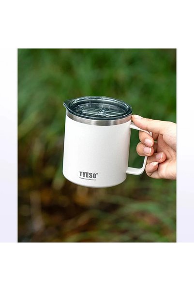 Tyeso Silviya Mug Vacuum Stainless Double Walled Thermal Lid 400ML White