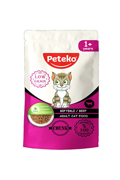 PetEko Biftekli Chunk Yetişkin Kedi Maması 24 LÜ