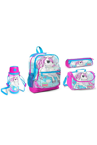 Coral High Шкільний пенал з малюнком єдинорога + сталевий термос