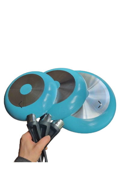 Mehtap Teflon Tava Seti Günlük Kullanım Tavası 18+22+26 cm Yeşil Turkuaz Mavi