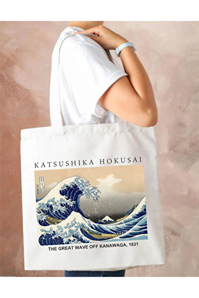 Outdoor One Katsushika Printed υφασμάτινη τσάντα Γυναικεία τσάντα ώμου 33cm x...
