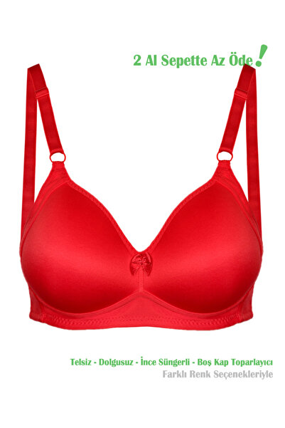 Women's Red Wrap-Up Reducing Blank Cap Bra without Ballerina