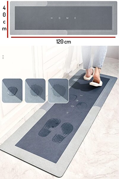 SİHİRLİ MOP Su Emici Banyo Paspası Kaymaz Tabanlı Su Emici Yapı 40x120m Uzun