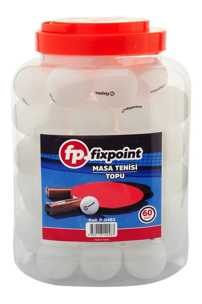 FixPoint كرة تنس طاولة فيكس بوينت بينبون 60 قطعة لون أبيض