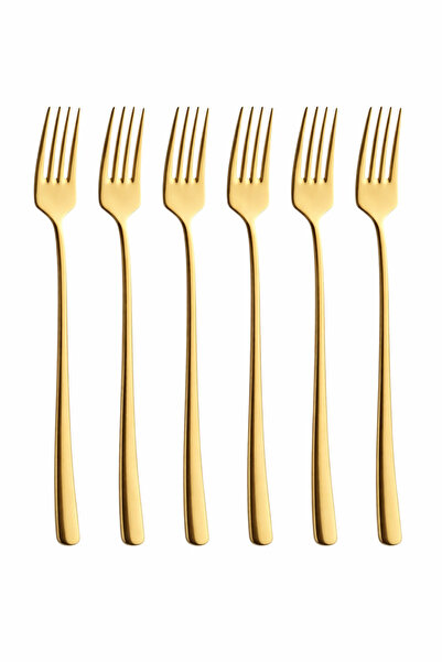 Schon 6-Piece Dinner Forks Stainless Steel Gold Plated