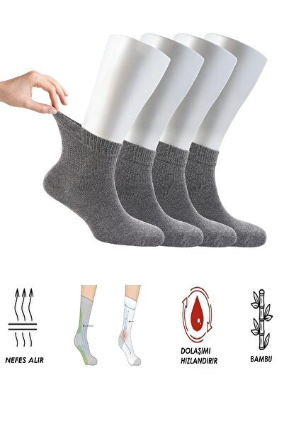 Ozzy Socks 4 أزواج من جوارب الكاحل النسائية المصنوعة من الخيزران غير المطاطية...