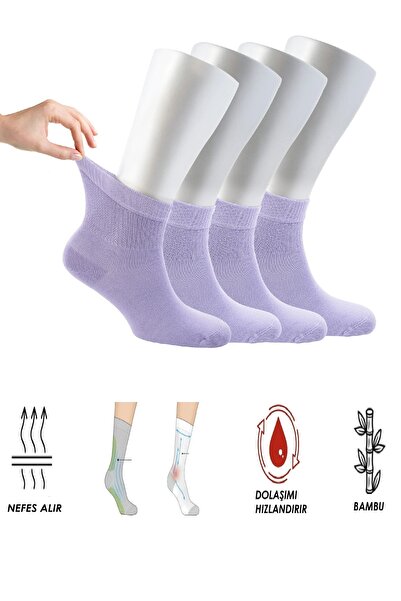 Ozzy Socks 4 أزواج من جوارب الكاحل النسائية المصنوعة من الخيزران غير المطاطية...