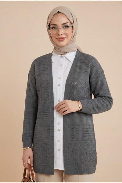 Modamorfo Διάτρητη Εποχιακή Πλεκτή Ζακέτα - καπνιστή