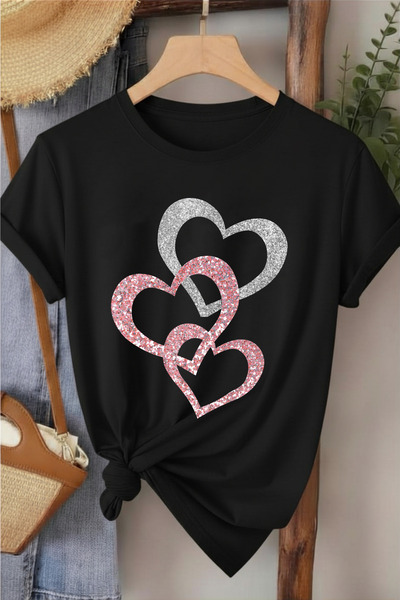l'eivor Tricou de damă cu imprimeu cu design special Triple Heart