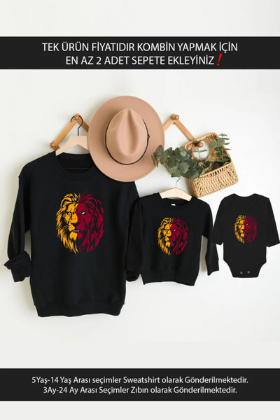 Tshirthane Sarı Kırmızı Aslan Baba Oğul Kız TEK ÜRÜN FİYATIDIR KOMBİN YAPMAK ...