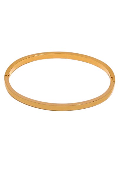 Pursehuit Brățară aurie, oțel inoxidabil, suflată cu aur de 18k, tip bangle, ...