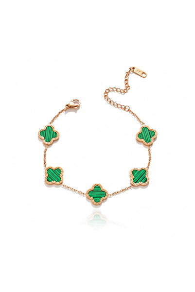 Pursehuit Brățară de culoare auriu-roz, realizată din oțel inoxidabil, cu tri...