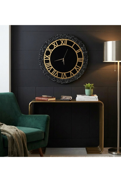 Home Duvar Saati 50 cm- Parlak Şık Tasarım-Modern Epoxy Duvar Saati-El Yapımı