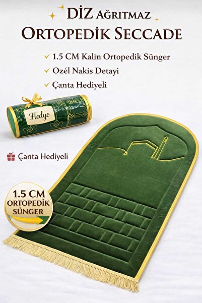 Bripurga Ortopedik Seccade, Süngerli Seccade, Seccade Rahat ve konforlu, çant...