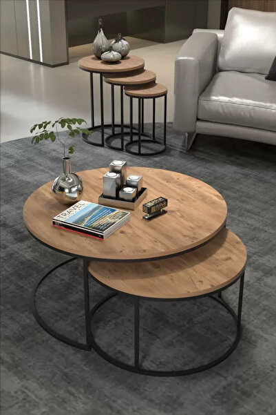 Kanonik Education ORTA SEHPA VE ZİGON SEHPA SET İKİLİ LÜX C ZİGON CEVİZ