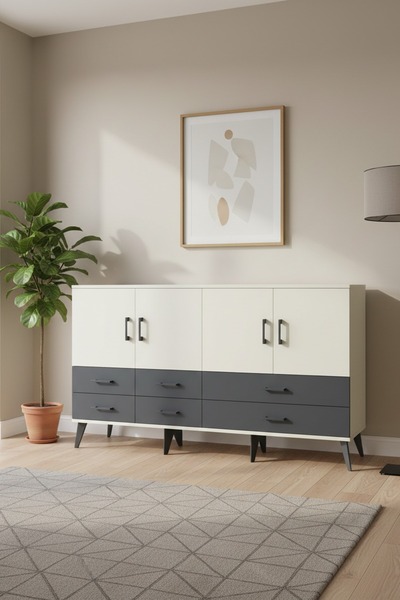 Dienni Arges Konsol 6 Raflı 6 Çekmeceli 4 Kapaklı 176x30x99 Aytaşı-Aytaşı/Ant...