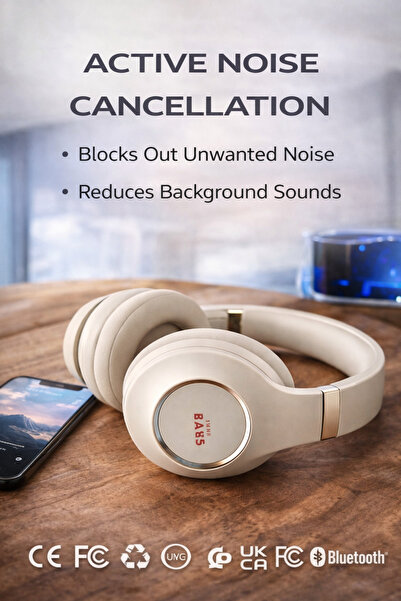 Generic سماعات رأس لاسلكية ستيريو مع ميكروفون، إلغاء الضوضاء، بلوتوث 5.4، صوت...