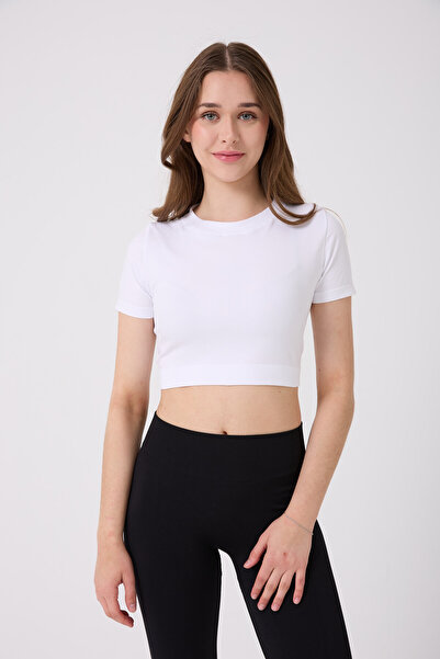 FOREVER MORE Women's Short Sleeve Stretchy Basic Crop T-Shirt