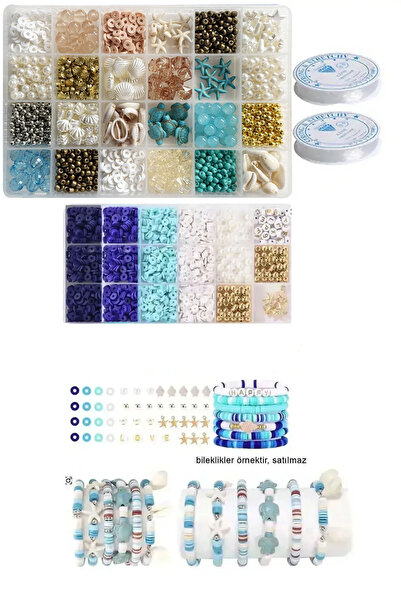 By MO Accessories 2'li Kutuda Yaz Sezonu Doğal Taş Deniz Yıldızı Deniz Kabuğu...