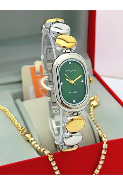 Ferrucci FERRUCCİ MİLANO ÇELİK KORDON KADIN KOL SAATİ+BİLEKLİK HEDİYELİ