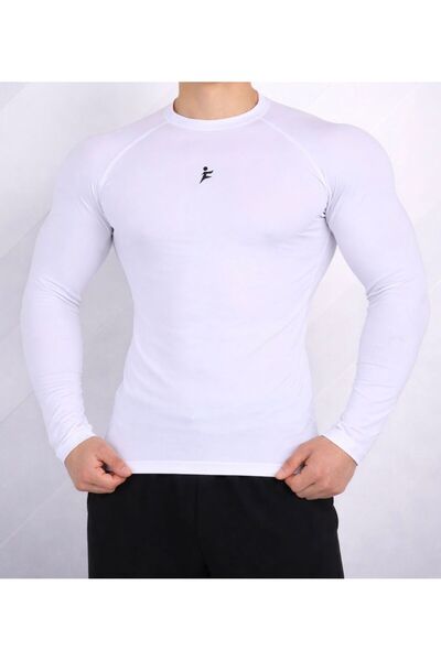 FIGHTR Erkek Compression Uzun Kollu Spor Tişört Slim Fit Fitness Gym Antrenma...