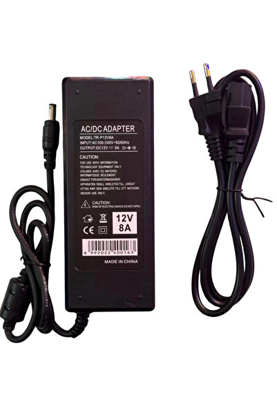 POWERR LED AYDINLATMA 12 Volt 8 Amper 100 Watt Laptop Tipi Plastik Kasa Adaptör
