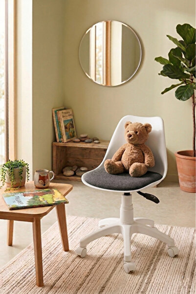 AULE Beyaz Çocuk Çalışma Sandalyesi | Makyaj Masası Sandalyesi, Ders Koltuğu,...