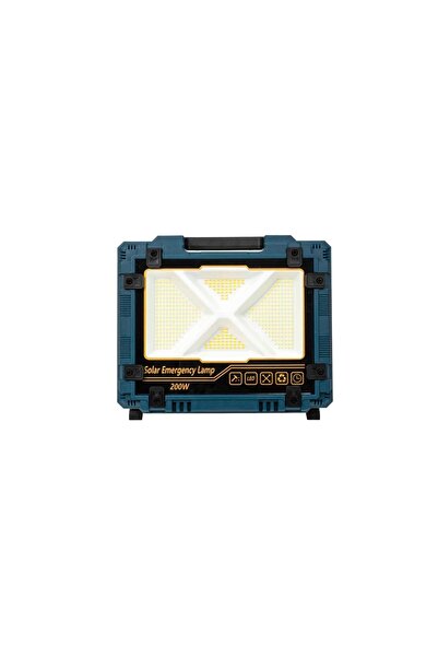 FOXMAG24 Προβολέας LED με ηλιακή και USB φόρτιση, 200W, ενσωματωμένο και αποσ...