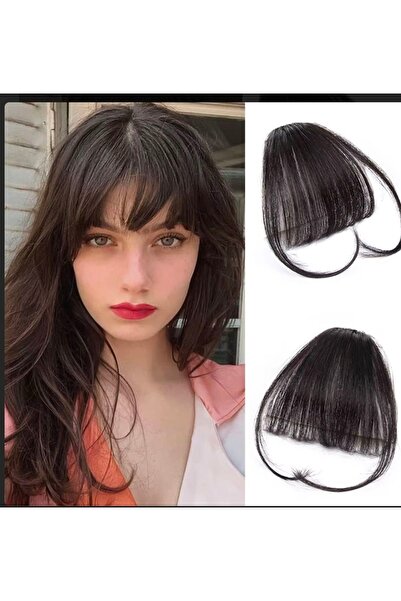 Handmade Koyu kestane tak çık kolay kullanımlı ince perçem kahkül Koyu kestane