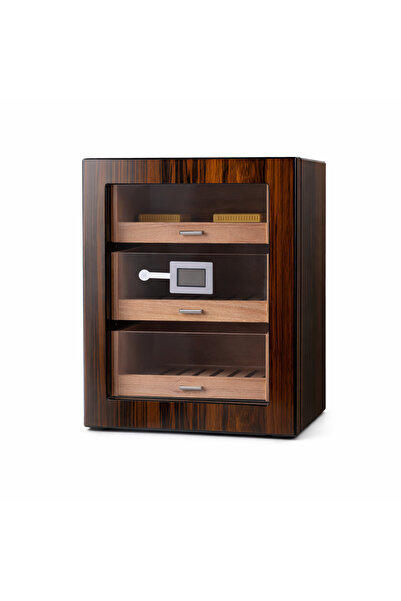 COHİBA 2026 Model Üç Çekmeceli Humidor - Kahverengi Lake