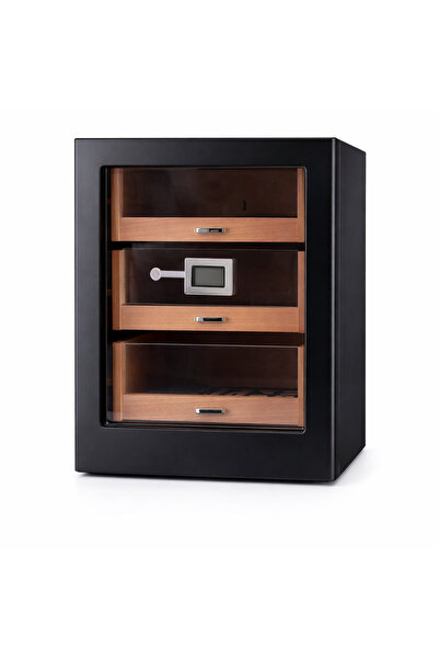 COHİBA 2025 Model Üç Çekmeceli Humidor - Siyah Lake