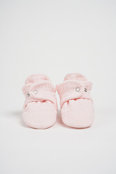 BabyZilla Organik Pamuk Müslin Bebek Patiği-pembe