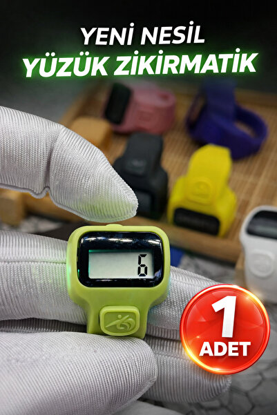 Ayver 1 ADET YENİ NESİL YÜZÜK PARMAK MİNİ ZİKİRMATİK LED EKRAN IŞIKLI TÜM PAR...