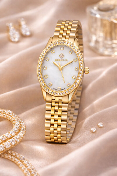 belona Luxury Women's Waterproof Stainless Steel Watch, Premium Gift Box Edition