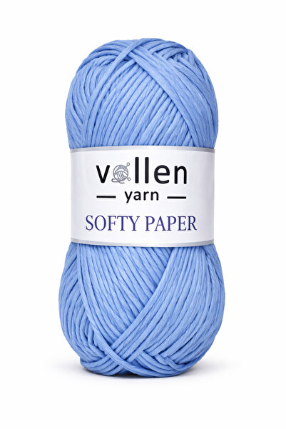 vollen yarn Baby Blue - Μαλακό κορδόνι από χαρτί ράφια, κορδόνι χόμπι, βελονά...