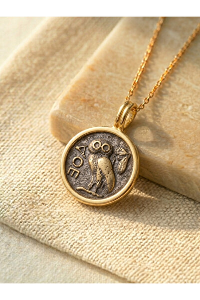 BHCL Vintage Owl Necklace, Antique Roman Coin Style Necklace, Gift Women's Ne...