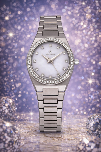 belona Luxury Women's Waterproof Stainless Steel Watch, Premium Gift Box Edition