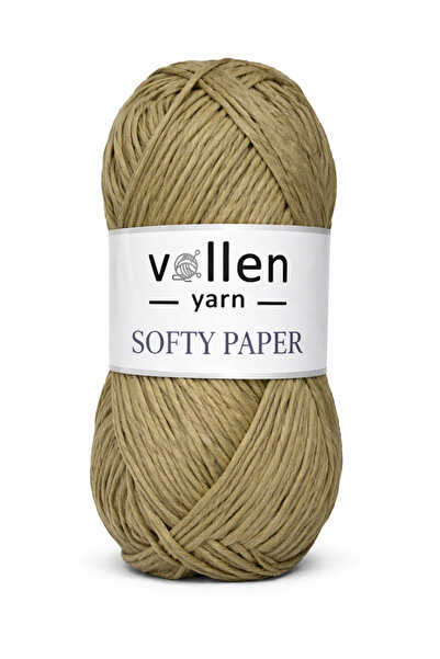vollen yarn Χακί Χρώμα Μαλακό Χαρτί Raffia - Χόμπι, Πλεκτό Χέρι και Σχοινί γι...