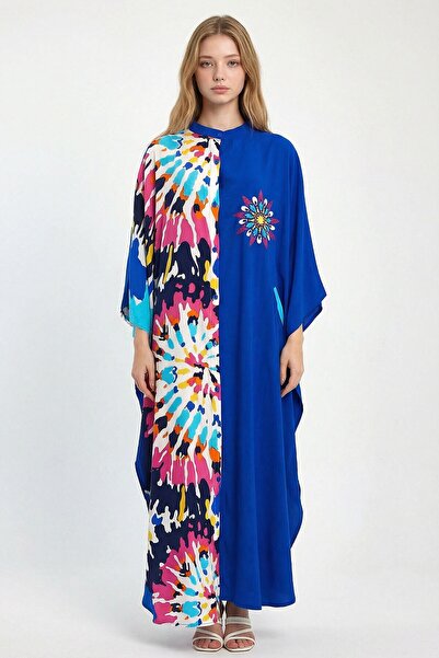 loia Women's Saks Embroidered Maxi Length Woven Viscose Stylish Dress L26-Bcv...